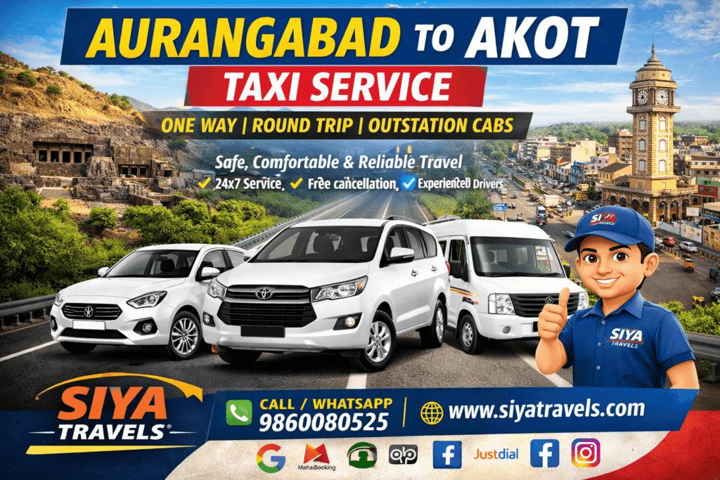 Aurangabad to Akot Taxi Service by Siya Travels