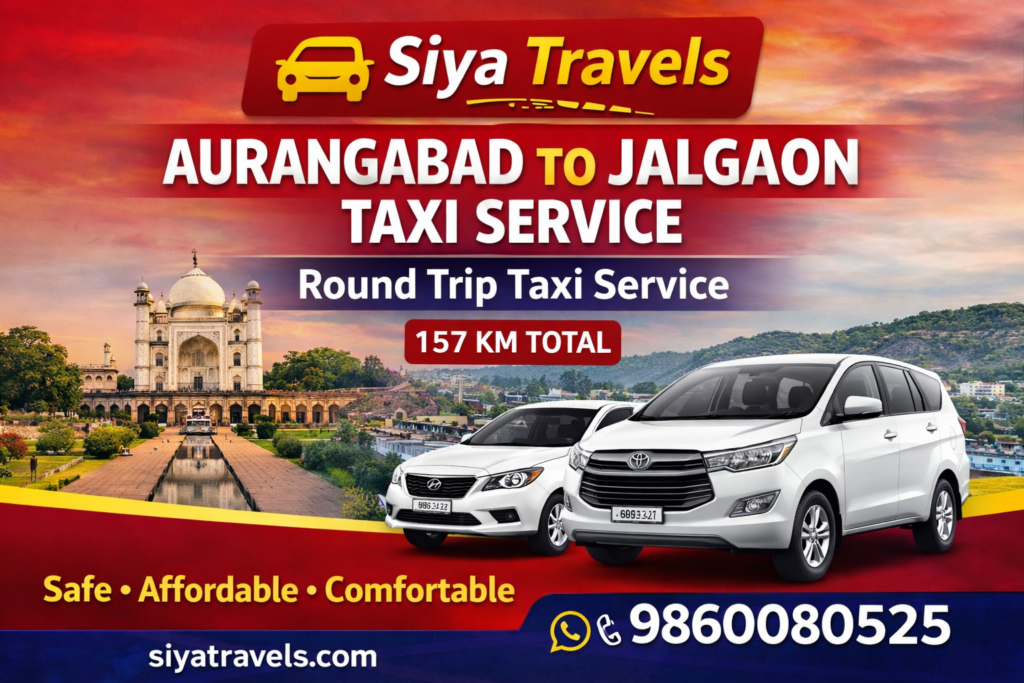 Aurangabad to Jalgaon Taxi Service by Siya Travels