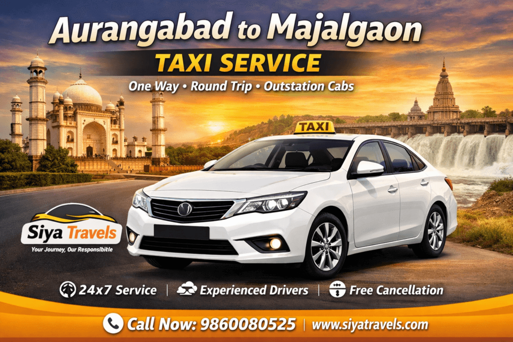 Aurangabad to Majalgaon Taxi Service by Siya Travels