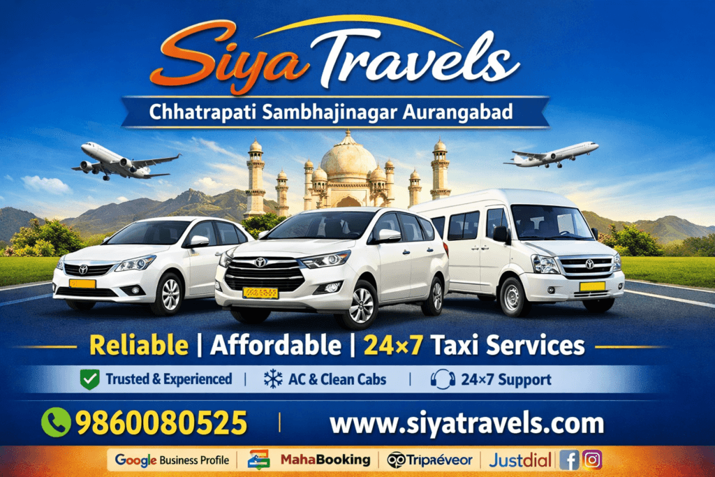 Aurangabad to Shirpur Taxi Service by Siya Travels – 24x7 Cab Booking