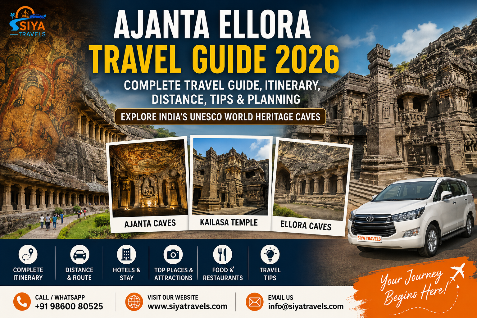 Ajanta Ellora Travel Guide 2026 featuring Ajanta Caves, Ellora Caves and Kailasa Temple in Maharashtra