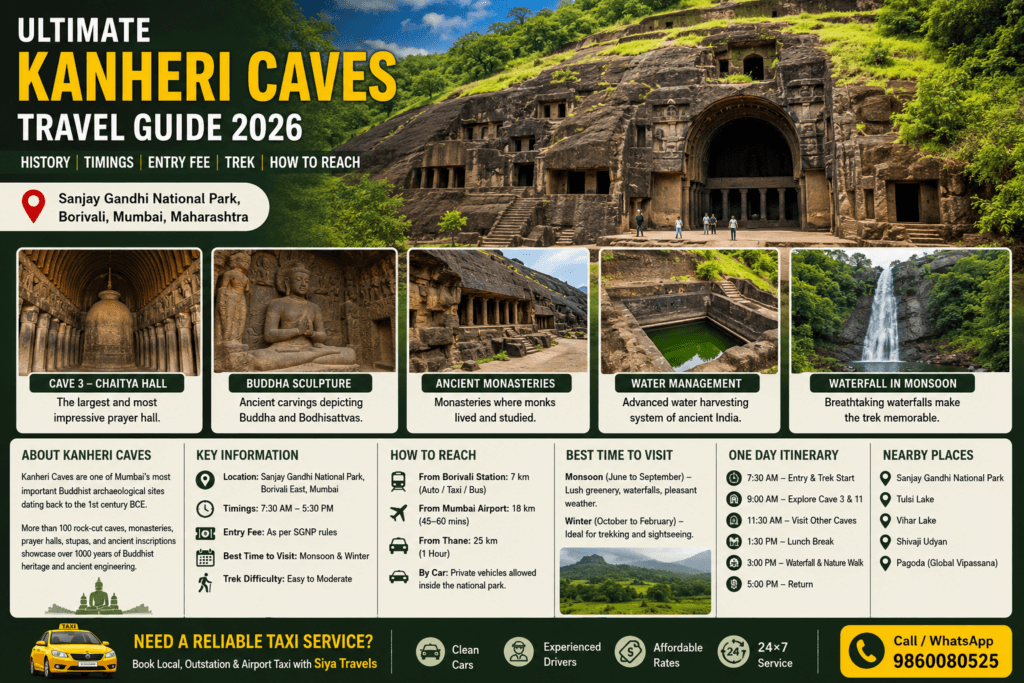 Kanheri Caves Mumbai Maharashtra ancient Buddhist rock cut caves inside Sanjay Gandhi National Park