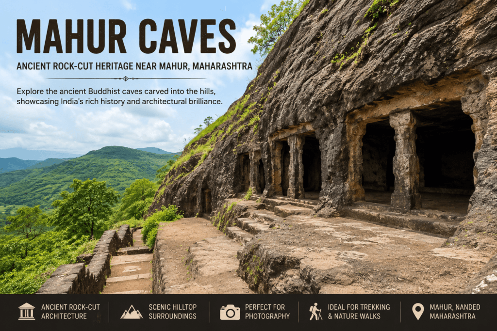 Mahur Caves in Maharashtra showcasing ancient rock-cut architecture and historic cave chambers