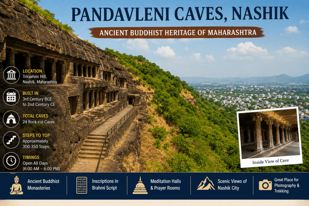 Pandavleni Caves Nashik ancient Buddhist rock-cut caves on Trirashmi Hill Maharashtra