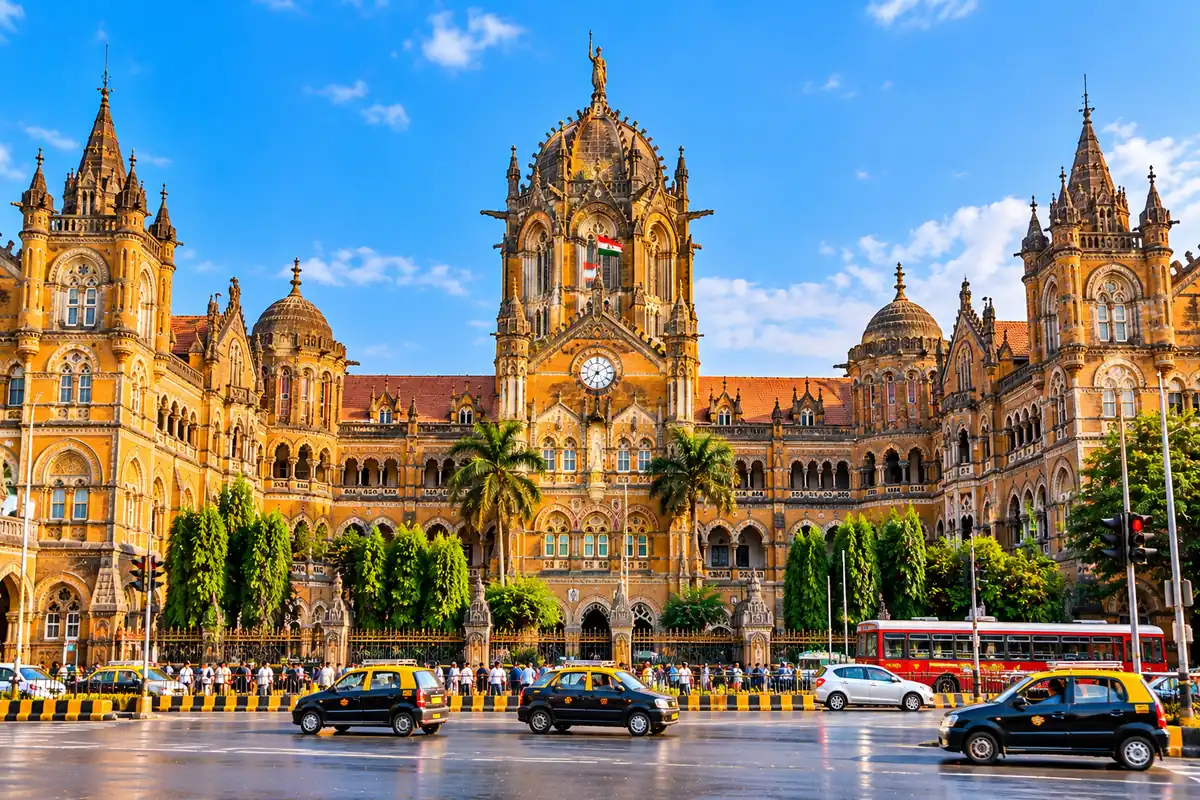 Chhatrapati Shivaji Terminus railway station in Mumbai, Maharashtra