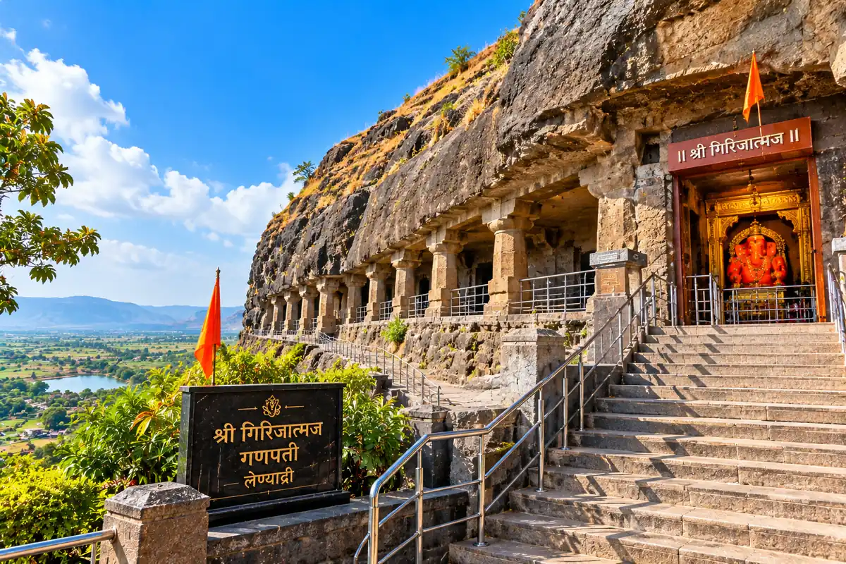 Lenyadri Girijatmaj Ganpati cave temple near Junnar, Pune district, Maharashtra