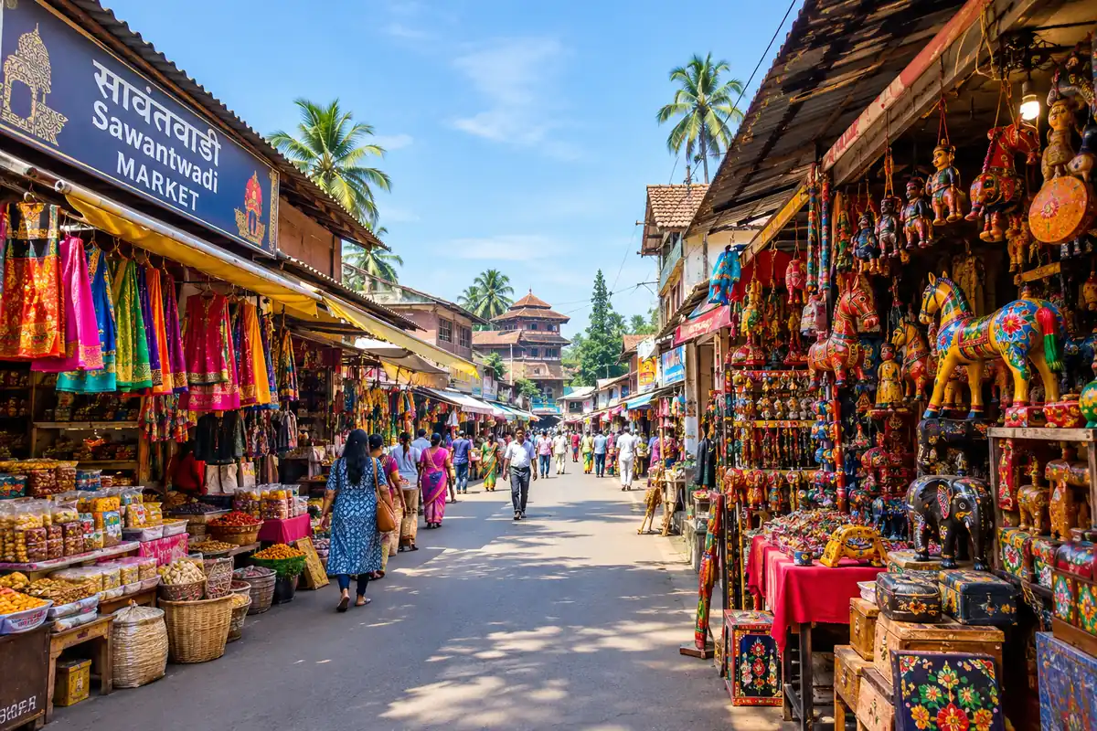 Sawantwadi Market in Sawantwadi, Sindhudurg, Maharashtra